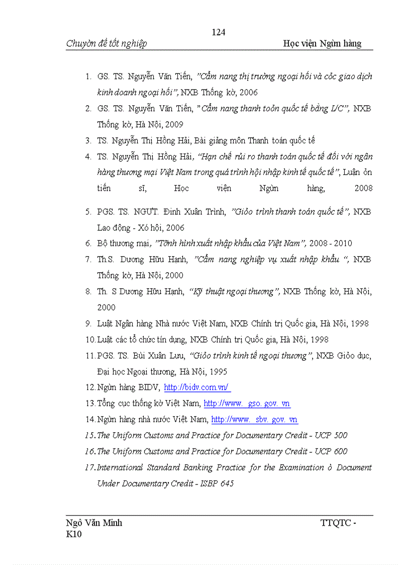 image for page Giải pháp nâng cao chất lượng thanh toán tín dụng chứng từ đối với Ngân hàng Đầu tư và Phát triển Việt Nam chi nhánh Hưng Yên