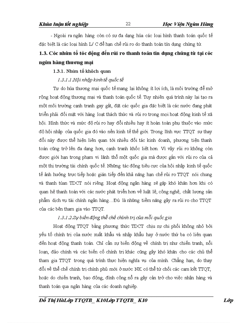 image for page Giải pháp hạn chế rủi ro trong thanh toán quốc tế theo phương thức tín dụng chứng từ tại Sở giao dịch Ngân hàng Nông nghiệp và Phát triển nông thôn Việt Nam