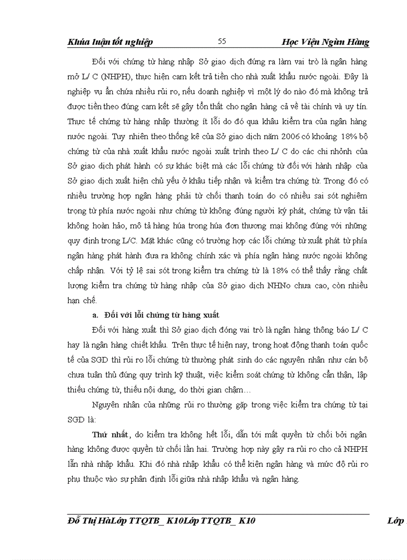 image for page Giải pháp hạn chế rủi ro trong thanh toán quốc tế theo phương thức tín dụng chứng từ tại Sở giao dịch Ngân hàng Nông nghiệp và Phát triển nông thôn Việt Nam