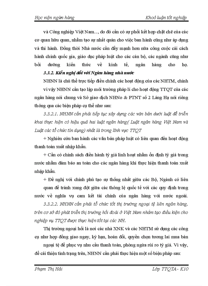 image for page Giải pháp nâng cao chất lượng thanh toán tín dụng chứng từ tại Sở giao dịch NHNo&PTNT Việt Nam số 2 Láng Hạ