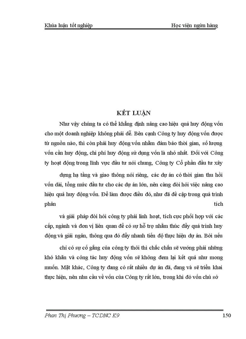 image for page Giải pháp nâng cao hiệu quả huy động vốn cho các dự án tại Công ty cổ phần đầu tư hạ tầng và giao thông