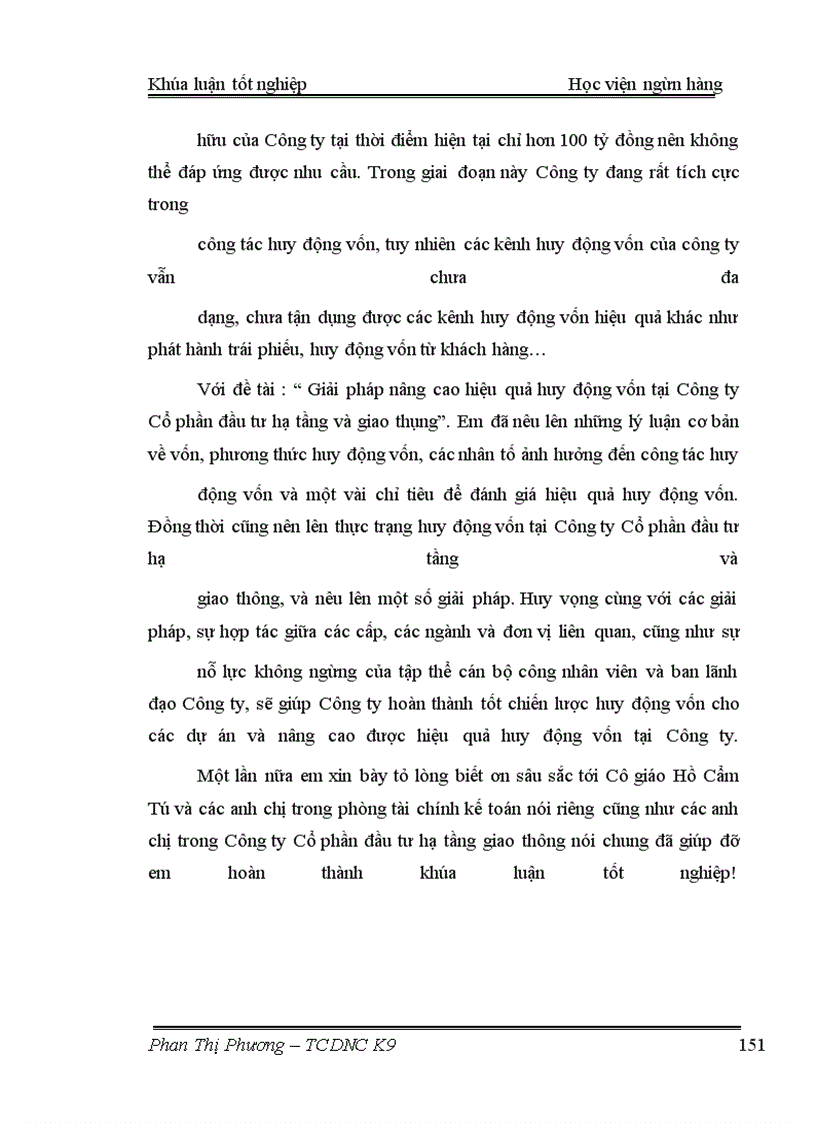 image for page Giải pháp nâng cao hiệu quả huy động vốn cho các dự án tại Công ty cổ phần đầu tư hạ tầng và giao thông