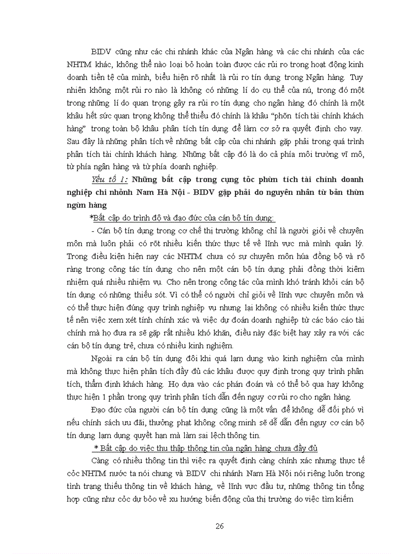 image for page Giải pháp hoàn thiện công tác phân tích tài chính nhằm hạn chế rủi ro tín dụng tại Ngân hàng đầu tư và phát triển - Nam Hà Nội.
