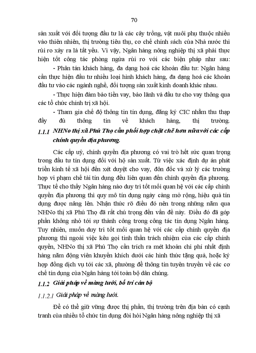 image for page Một số giải pháp nâng cao chất lượng tín dụng tại Ngân hàng nông nghiệp và phát triển nông thôn thị xã Phú Thọ tỉnh Phú Thọ