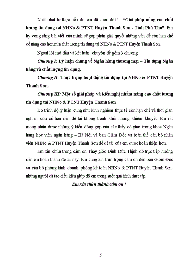 image for page Giải phỏp nõng cao chất lương tớn dụng tại NHNo&PTNT Huyện Thanh Sơn - Tỉnh Phỳ Thọ