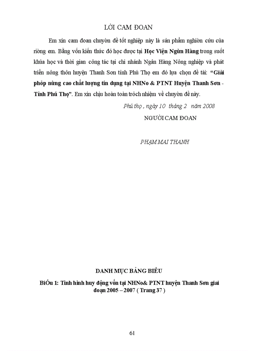 image for page Giải phỏp nõng cao chất lương tớn dụng tại NHNo&PTNT Huyện Thanh Sơn - Tỉnh Phỳ Thọ