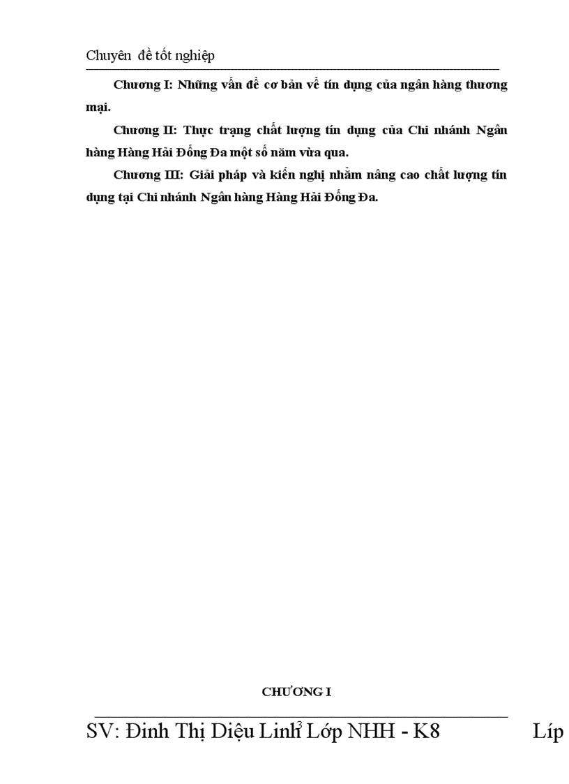image for page Nâng cao chất lượng tín dụng tại chi nhánh ngân hàng Hàng Hải Đống Đa