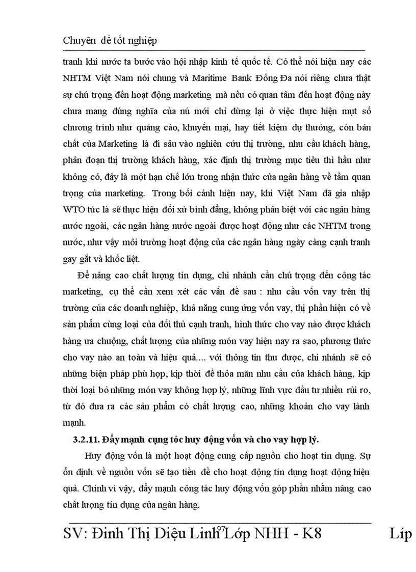 image for page Nâng cao chất lượng tín dụng tại chi nhánh ngân hàng Hàng Hải Đống Đa