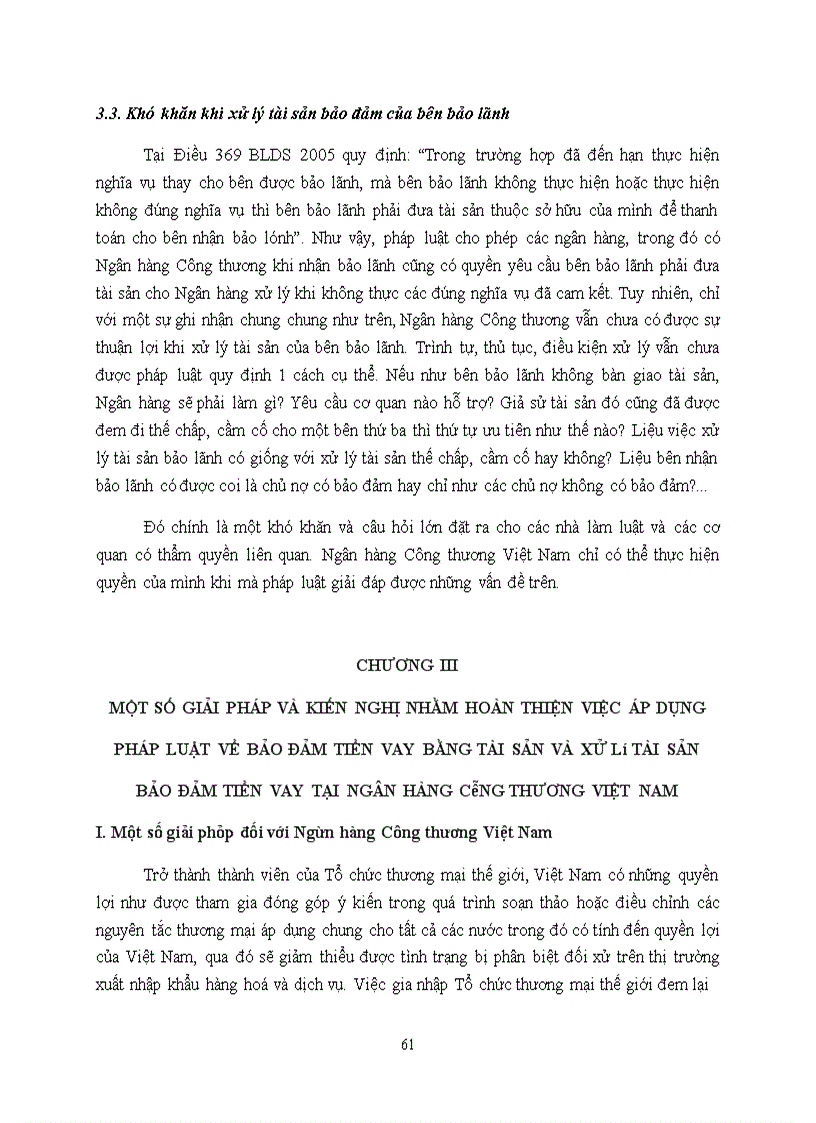 image for page Thực trạng và Giải pháp hoàn thiện công tác bảo đảm tín dụng bằng bảo đảm tiền vay tại Ngân hàng Công thương Việt Nam