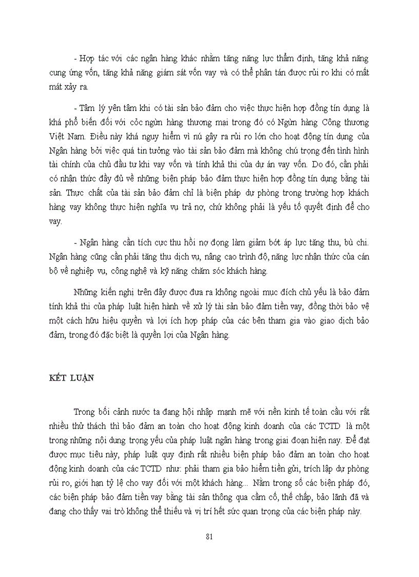image for page Thực trạng và Giải pháp hoàn thiện công tác bảo đảm tín dụng bằng bảo đảm tiền vay tại Ngân hàng Công thương Việt Nam