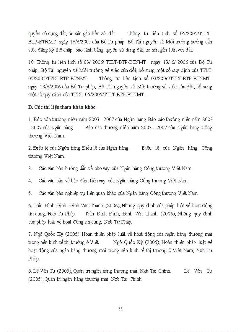 image for page Thực trạng và Giải pháp hoàn thiện công tác bảo đảm tín dụng bằng bảo đảm tiền vay tại Ngân hàng Công thương Việt Nam