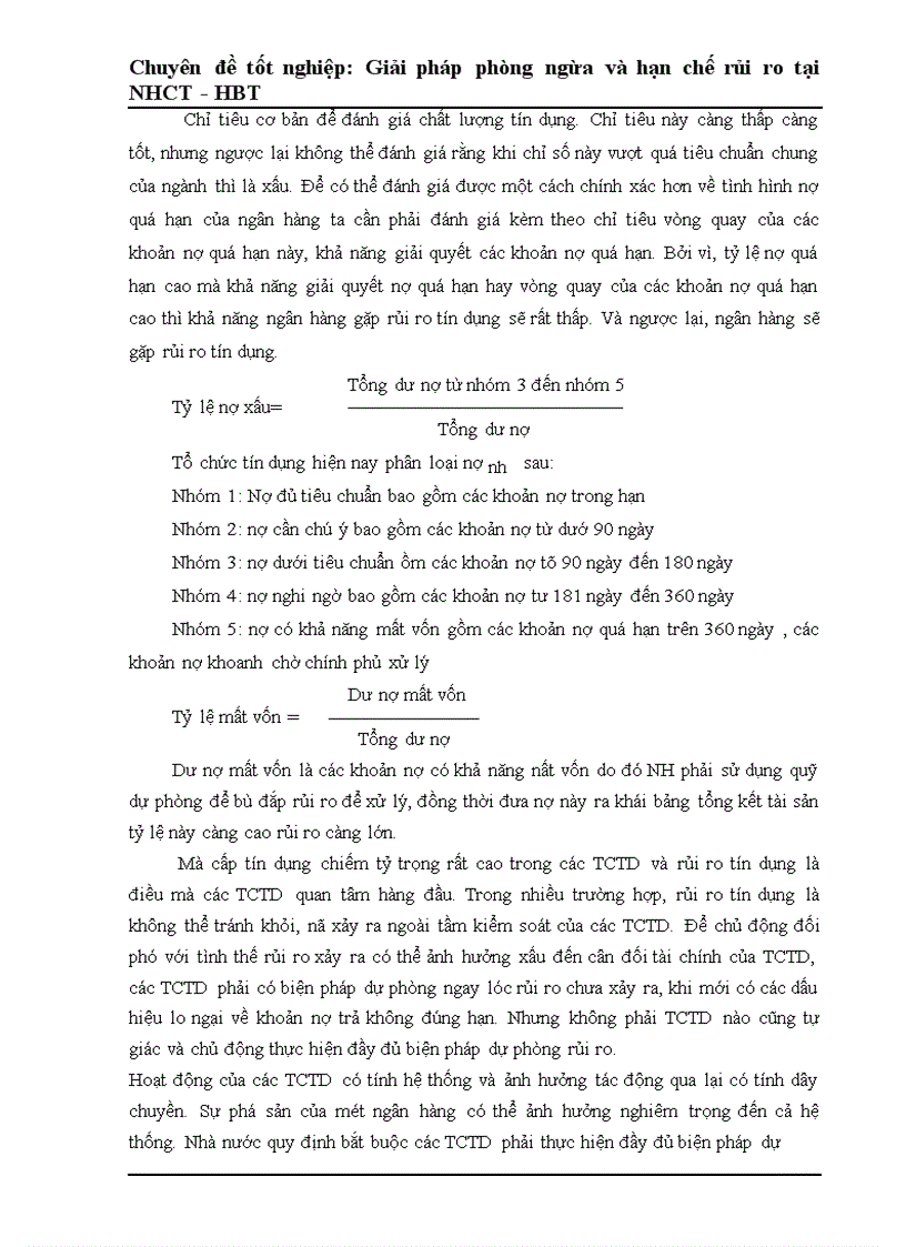 image for page Một số giải pháp phòng ngừa và hạn chế rủi ro tín dụng tại Ngân Hàng Công Thương Hai Bà Trưng