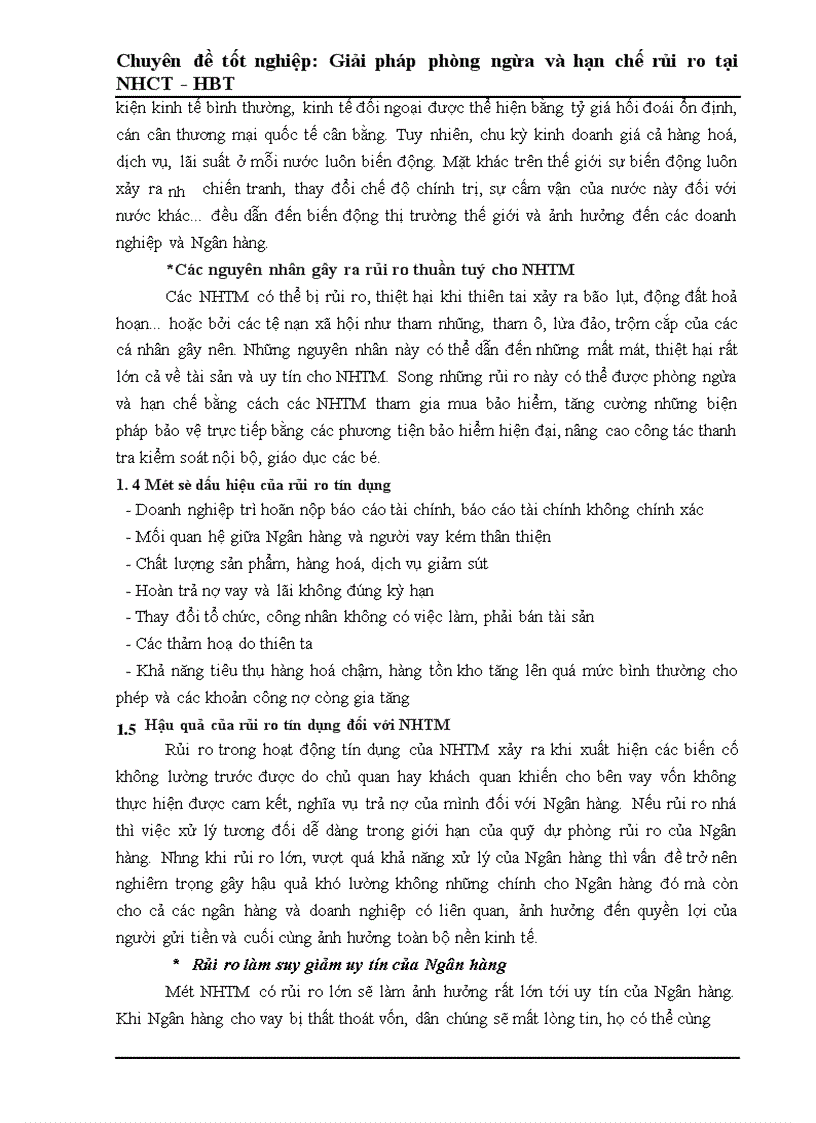 image for page Một số giải pháp phòng ngừa và hạn chế rủi ro tín dụng tại Ngân Hàng Công Thương Hai Bà Trưng