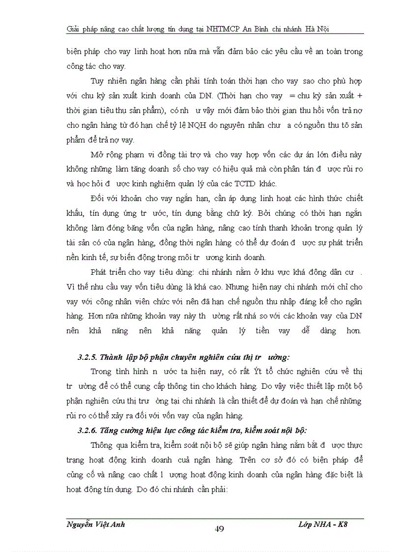 image for page Giải pháp nâng cao chất lươợng tín dụng tại NHTMCP An Bình chi nhánh Hà Nội