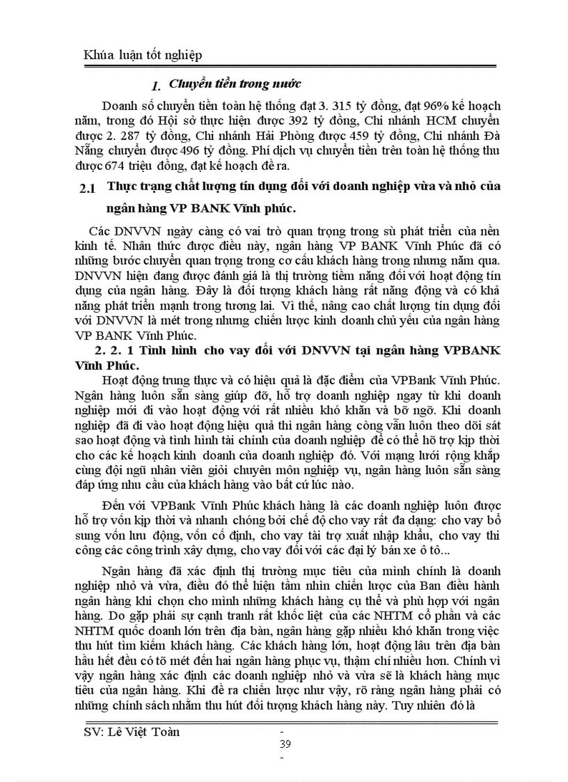 image for page GiảI pháp tín dụng ngân hàng phát triển các doanh nghiệp vừa và nhỏ tại Ngân hàng thương mại cổ phần ngoài quốc doanh vp bank chi nhánh vĩnh phúc