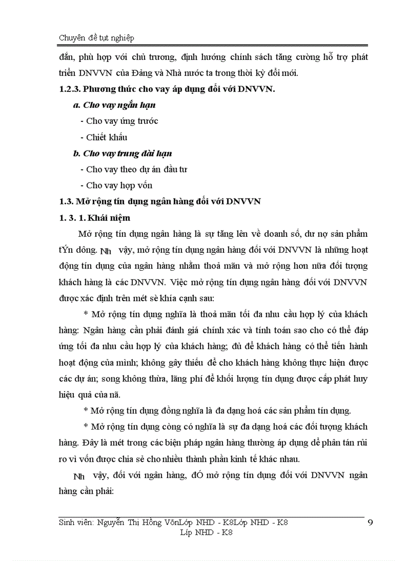 image for page Giải pháp mở rộng hoạt động tín dụng đối với DNVVN tại chi nhánh NHCT Quang Trung