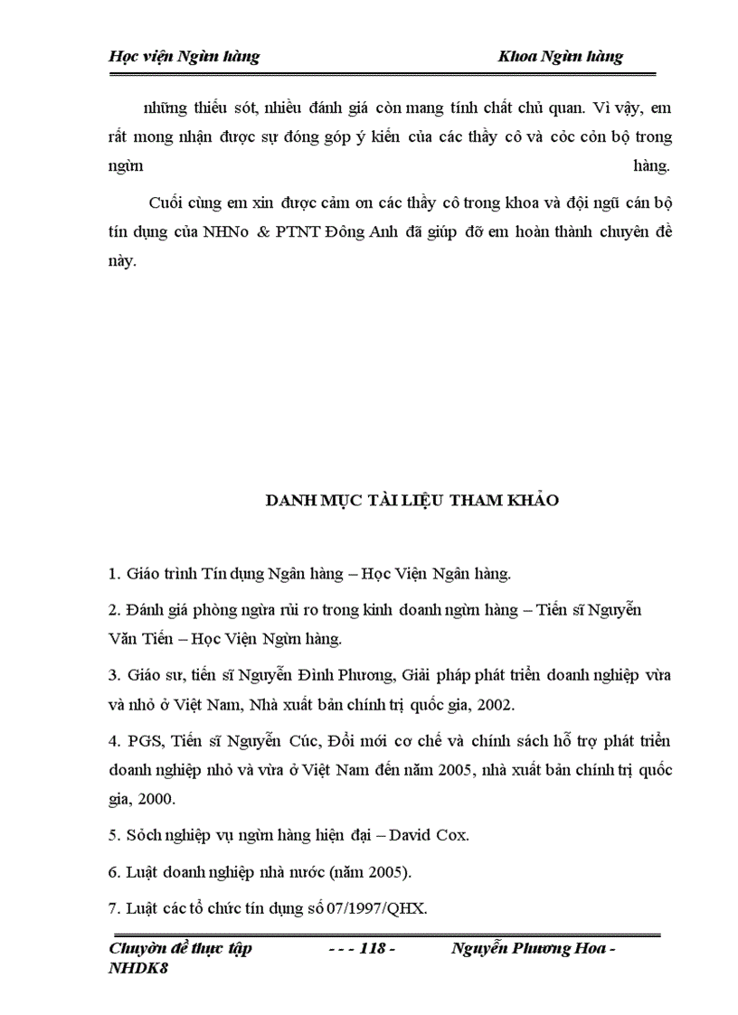 image for page Giải pháp nhằm nâng cao chất lượng tín dụng đối với doanh nghiệp vừa và nhỏ tại Ngân hàng nông nghiệp và Phát triển nông thôn Đông Anh