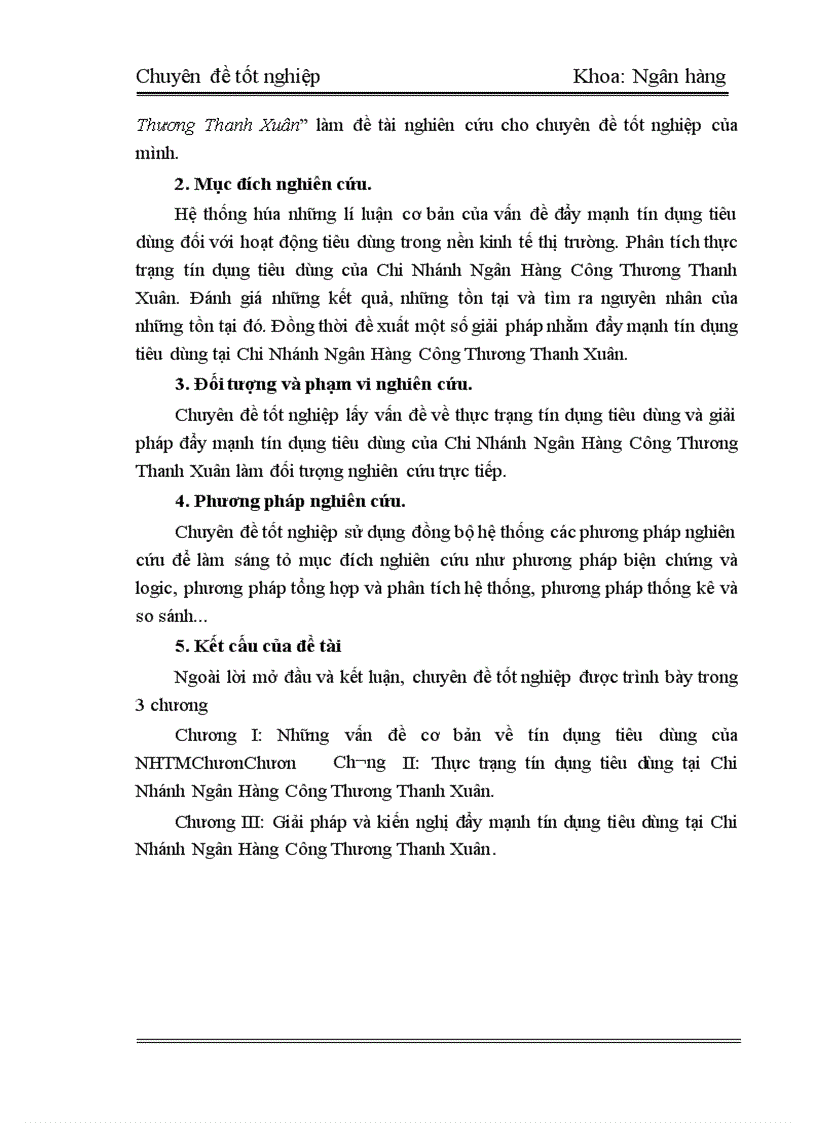 image for page Thực Trạng và Giải Pháp tín dụng tiêu dùng tại Chi Nhánh Ngân Hàng Công Thương Thanh Xuân