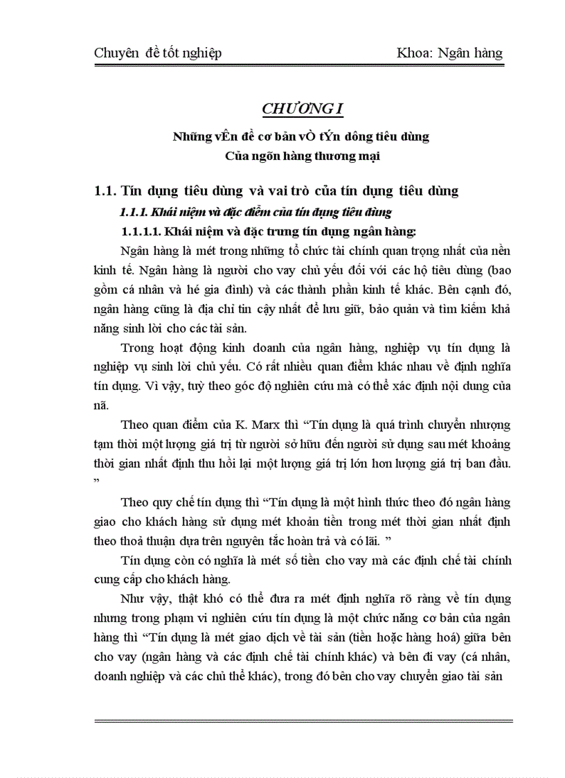 image for page Thực Trạng và Giải Pháp tín dụng tiêu dùng tại Chi Nhánh Ngân Hàng Công Thương Thanh Xuân