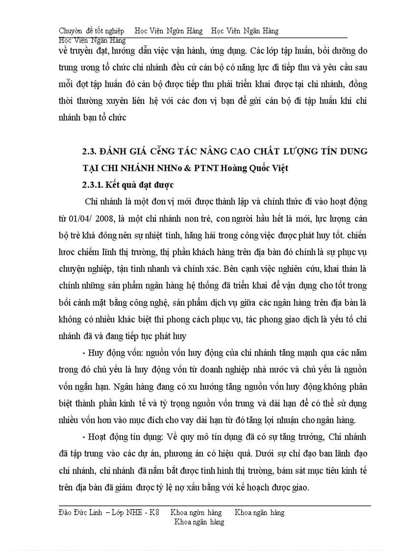 image for page Giải pháp nâng cao chất lượng tín dụng tại NHNo & PTNT chi nhánh Hoàng Quốc Việt