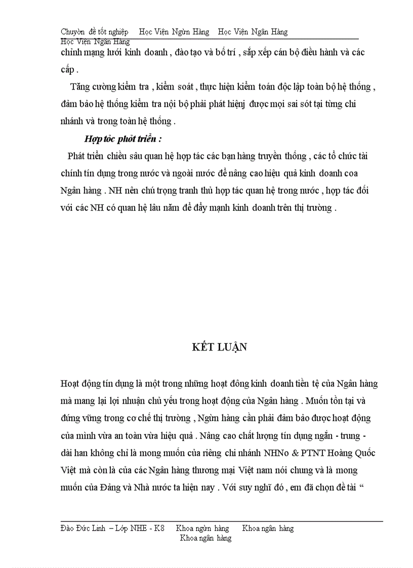 image for page Giải pháp nâng cao chất lượng tín dụng tại NHNo & PTNT chi nhánh Hoàng Quốc Việt