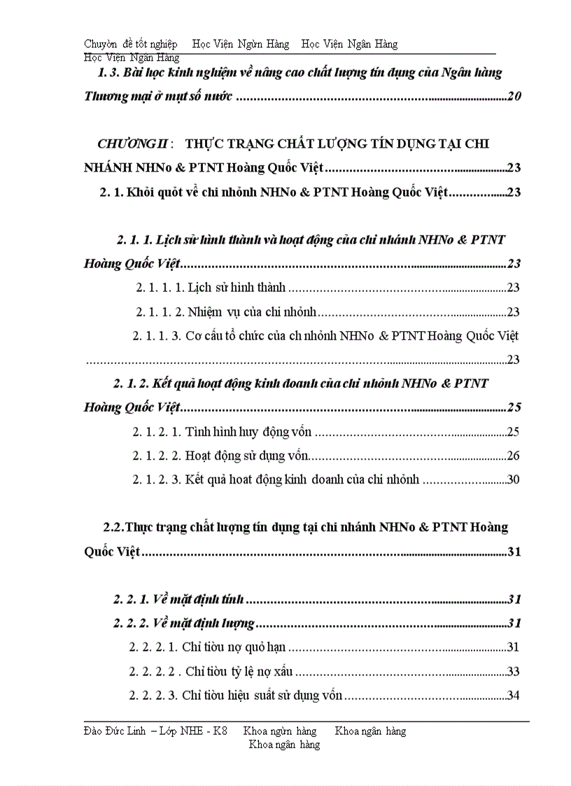 image for page Giải pháp nâng cao chất lượng tín dụng tại NHNo & PTNT chi nhánh Hoàng Quốc Việt