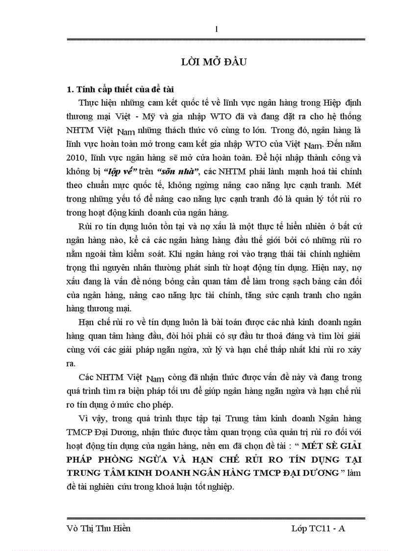 image for page Một số giải pháp phòng ngừa và hạn chế rủi ro tín dụng tại Trung tâm kinh doanh Ngân hàng TMCP Đại Dương