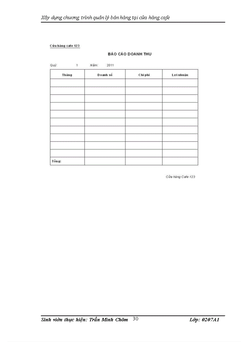 image for page Xây dựng chương trình quản lý bán hàng tại cửa hàng cafe