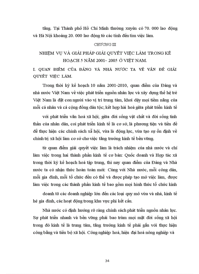 image for page Kế hoạnh lao động và việc làm và những giải pháp giải quyết việc làm trong thời kỳ kế hoạch 5 năm 2001ơơ- 2005 ở Việt Nam