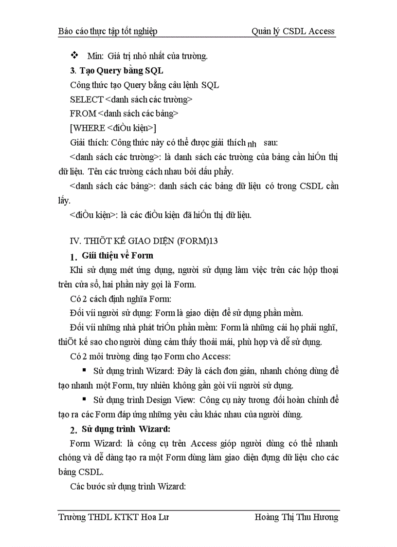 image for page Quản lý CSDL Access