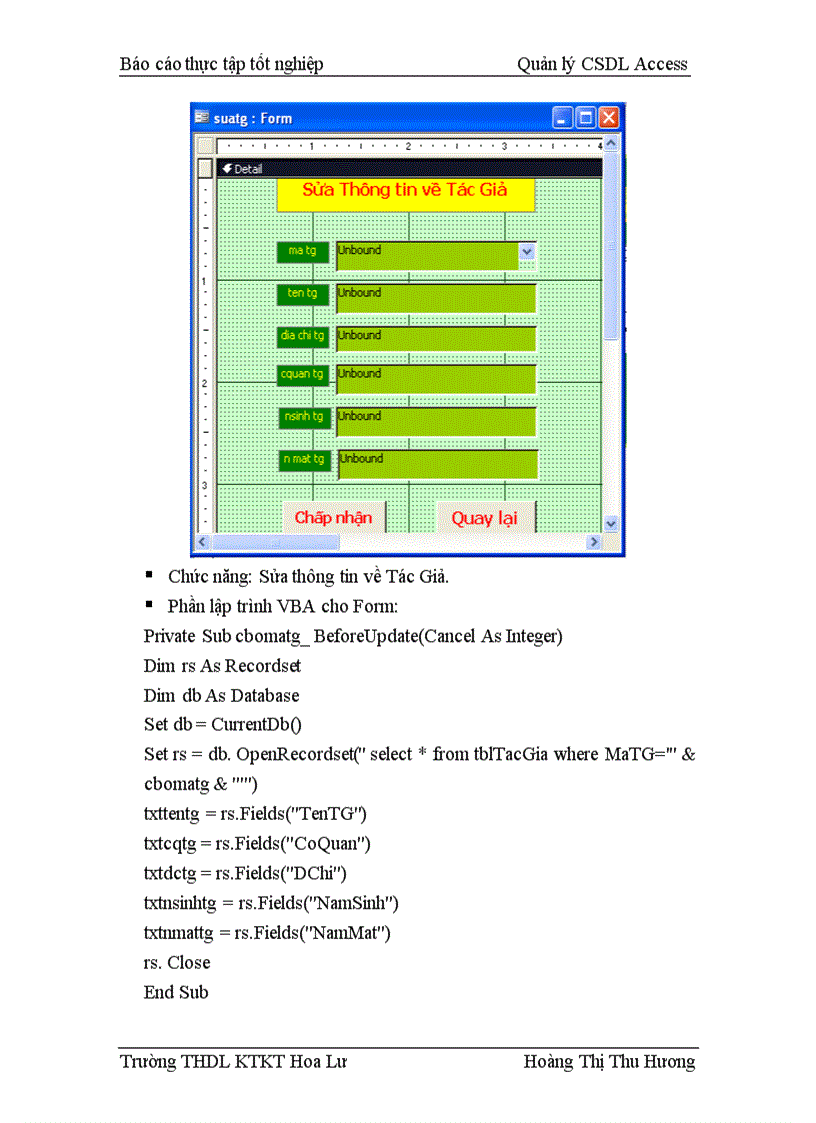 image for page Quản lý CSDL Access