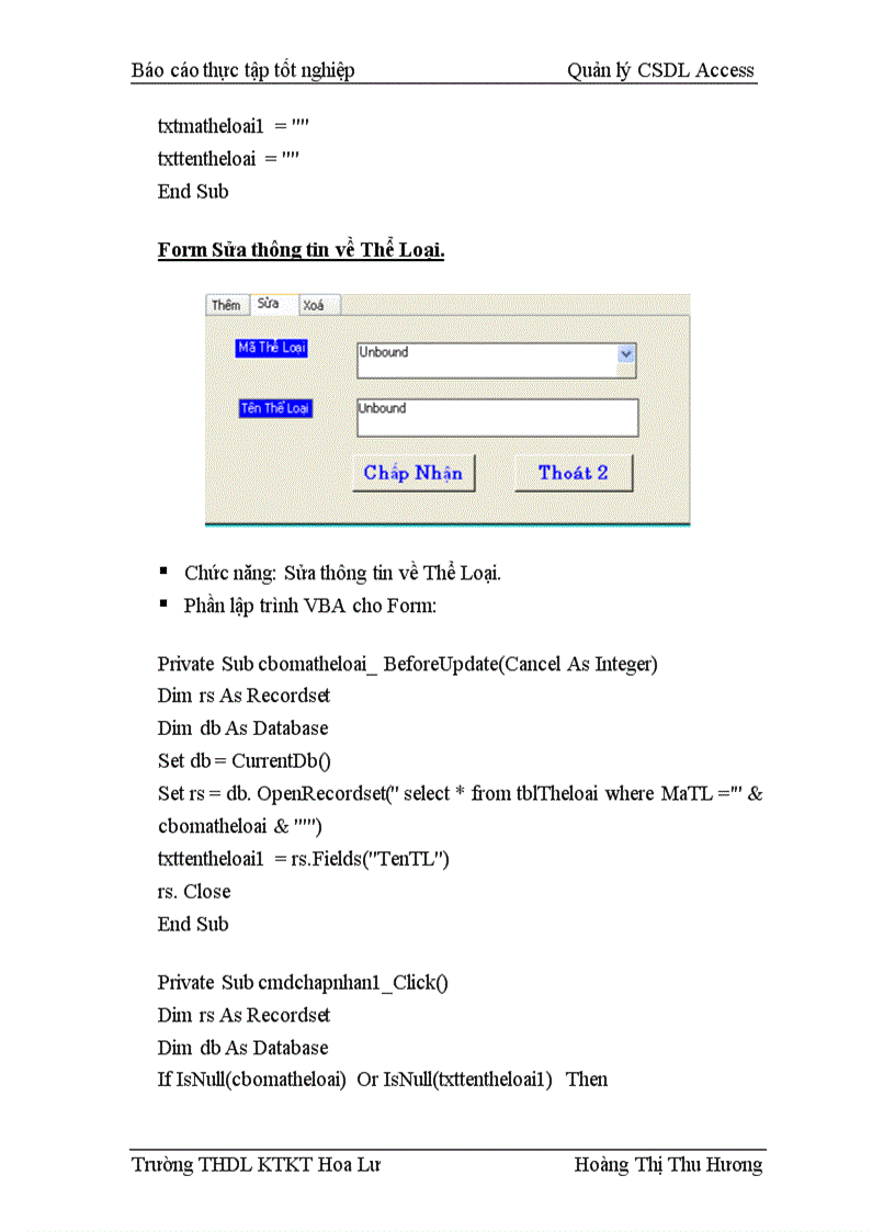 image for page Quản lý CSDL Access