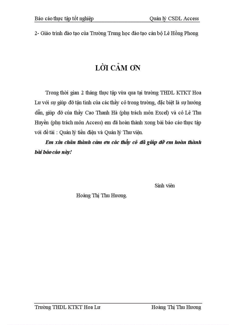 image for page Quản lý CSDL Access