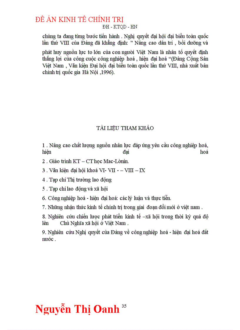 image for page Giải pháp và nâng cao đào tạo và sử dụng nguồn nhân lực con người trong thời kỳ công nghiệp hoá, hiện đại hoá