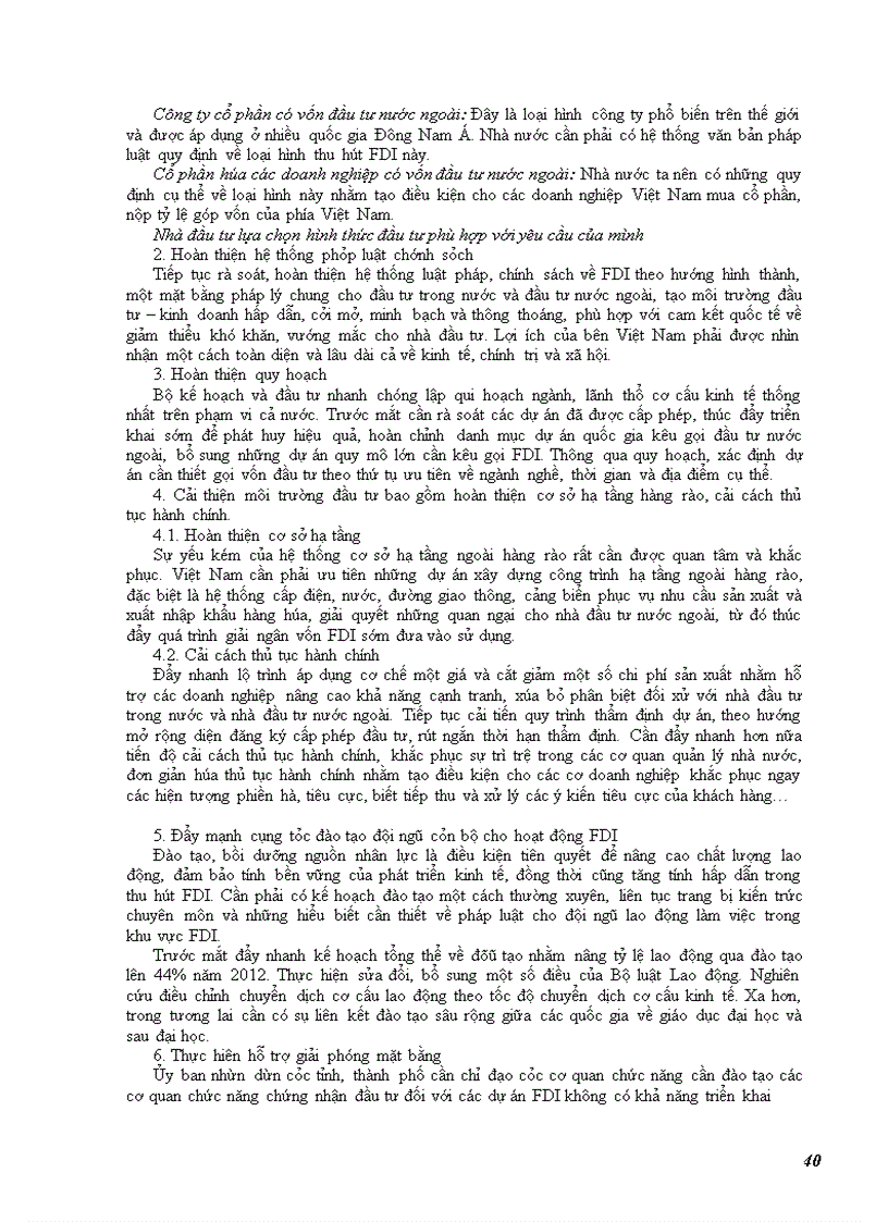 image for page Triển vọng thu hút đầu tư trực tiếp nước ngoài- FDI của nước ta và một vài định hướng để thích ứng với tình hình FDI thế giới sau khủng hoảng kinh tế