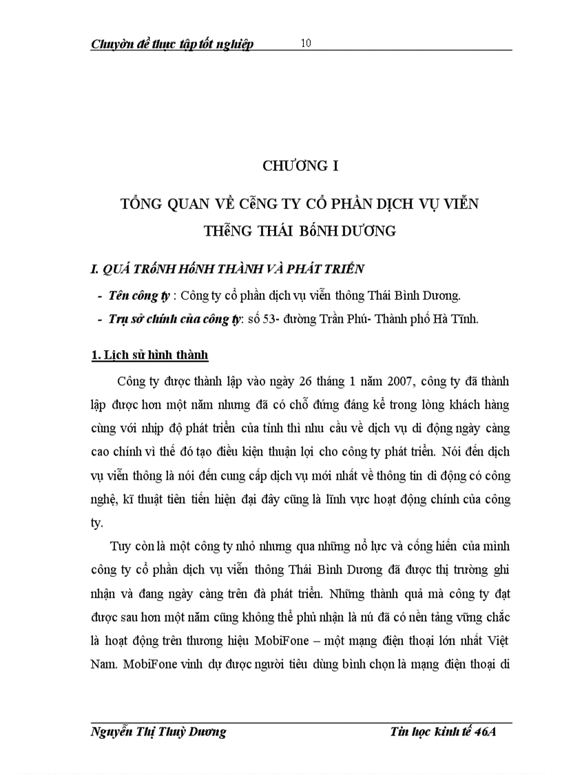 image for page Phân tích, thiết kế hệ thống thông tin quản lý bán hàng tại công ty cổ phần dịch vụ viễn thông TháI Bình Dương