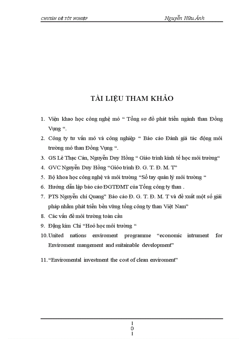 image for page Đánh Giá hiện trạng ô nhiễm môi trường do hoạt động khai thác than của dự án Đồng Vông– Uông bí– Quảng Ninh và các giải pháp quản lý môi trường.