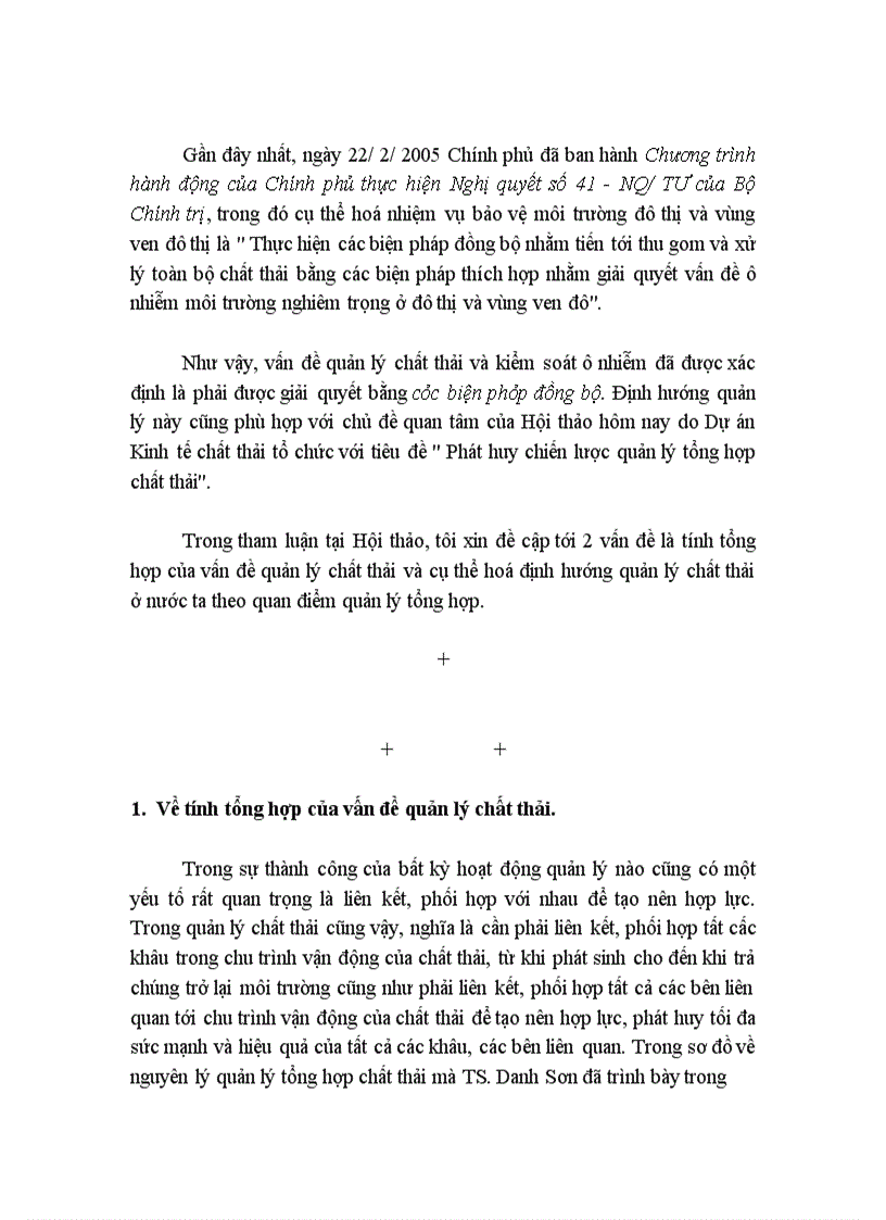 image for page Báo cáo về chiến lược quản lý tổng hợp chất thải ở việt nam