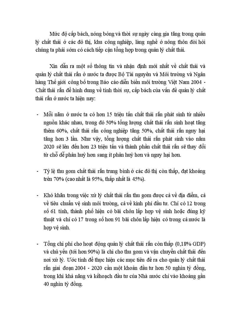 image for page Báo cáo về chiến lược quản lý tổng hợp chất thải ở việt nam