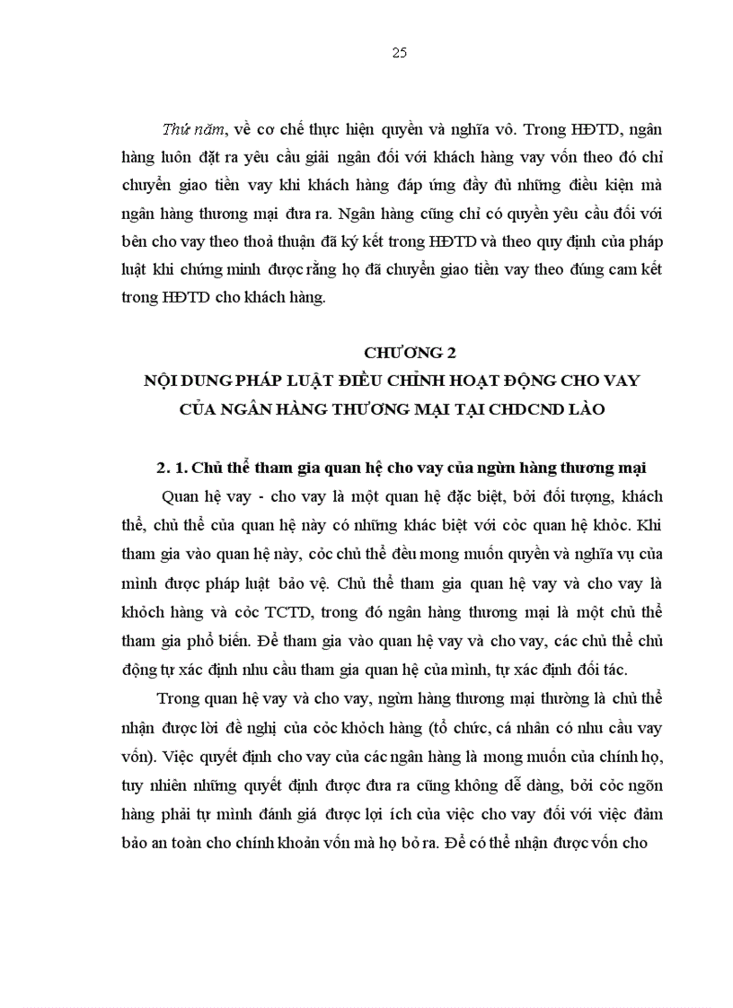 image for page Pháp luật điều chỉnh hoạt động cho vay của ngân hàng thương mại tại nước CHDCND Lào