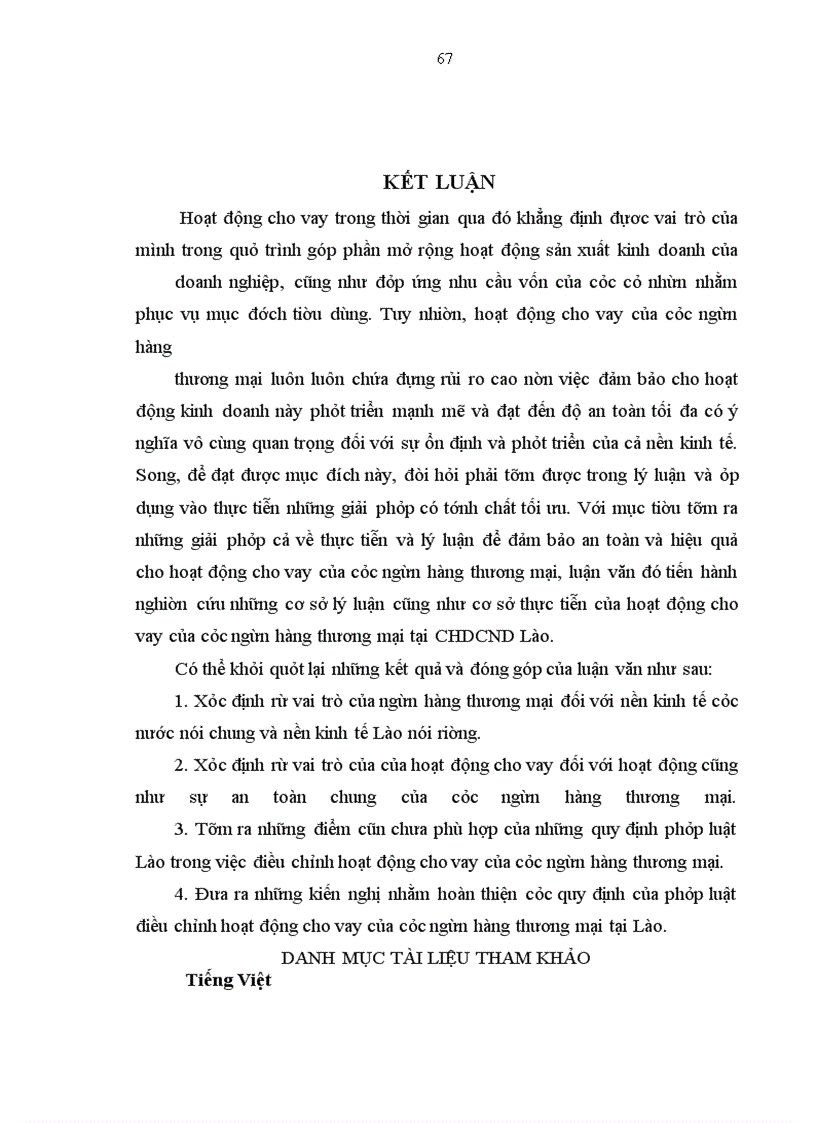 image for page Pháp luật điều chỉnh hoạt động cho vay của ngân hàng thương mại tại nước CHDCND Lào