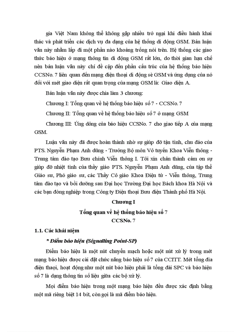 image for page Hệ thống báo hiệu số 7 trong mạng di động số GSM và ứng dụng của nó đối với giao tiếp A trong GSM