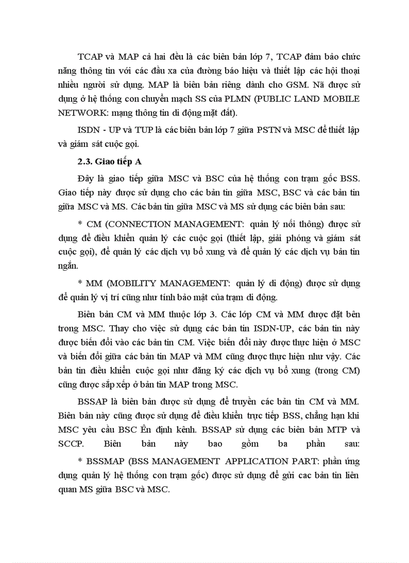 image for page Hệ thống báo hiệu số 7 trong mạng di động số GSM và ứng dụng của nó đối với giao tiếp A trong GSM