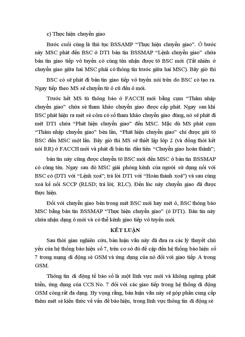 image for page Hệ thống báo hiệu số 7 trong mạng di động số GSM và ứng dụng của nó đối với giao tiếp A trong GSM