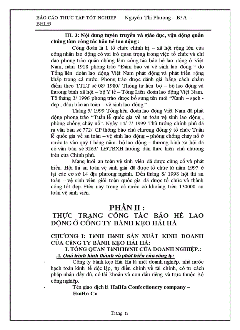 image for page Thực trạng công tác bảo hộ lao động tại công ty bánh kẹo Hải Hà