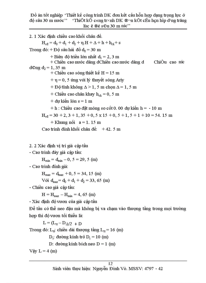 image for page Thiết kế công trình DK đơn kết cấu hỗn hợp dạng trọng lực ở độ sâu 30 m nước