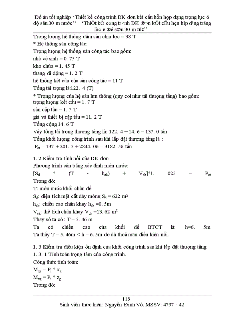 image for page Thiết kế công trình DK đơn kết cấu hỗn hợp dạng trọng lực ở độ sâu 30 m nước
