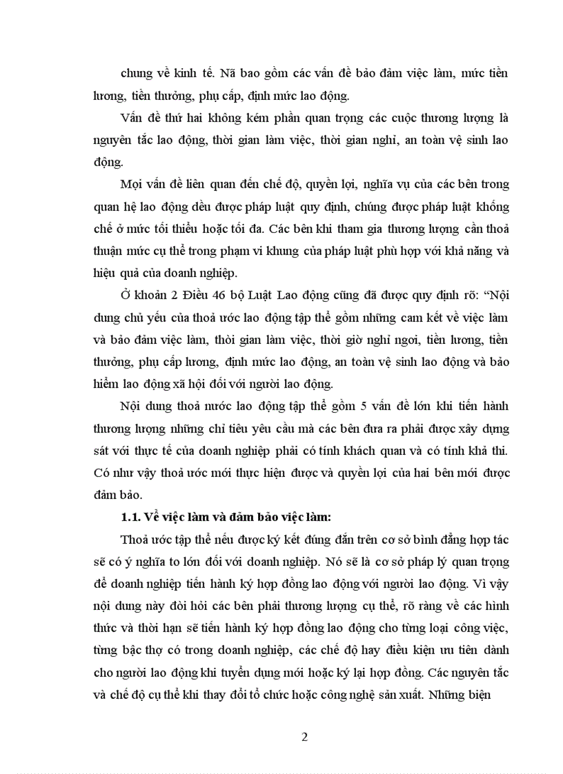 image for page Trình bày một bản thoả ước lao động tại một doanh nghiệp cụ thể