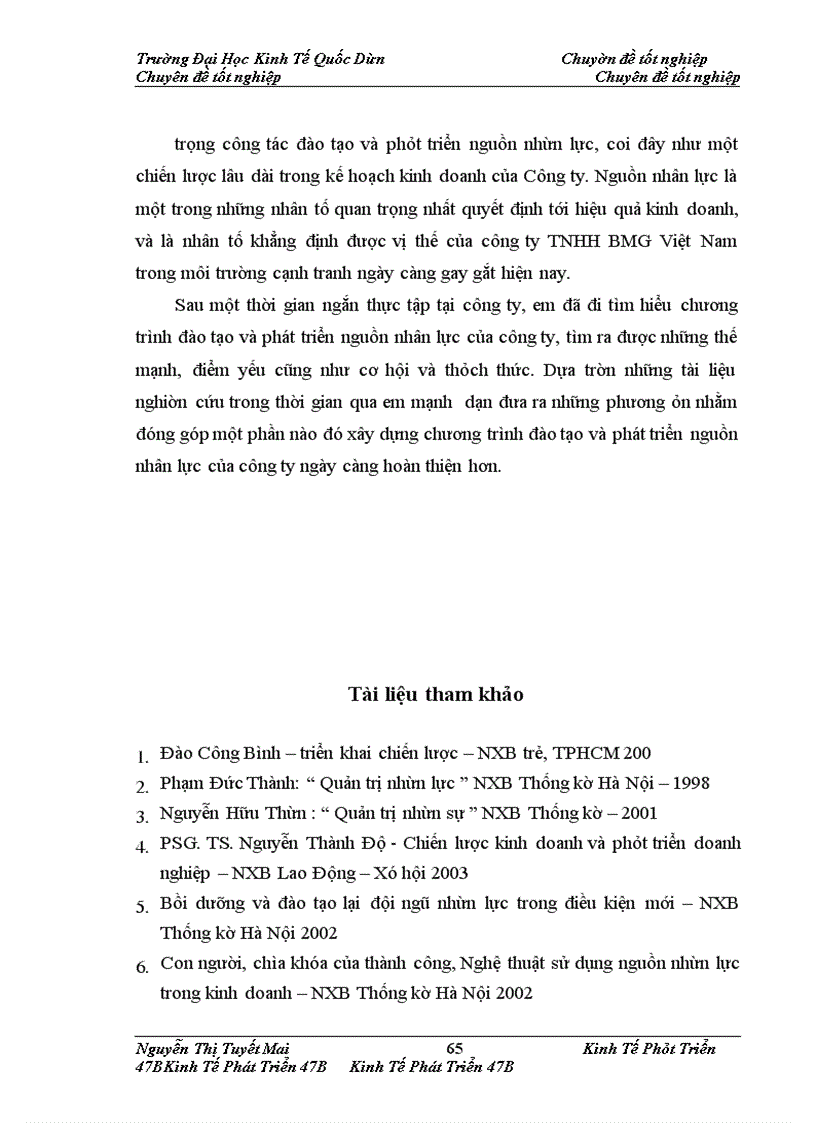 image for page Chiến lược đào tạo và phát triển nguồn nhân lực tại công ty TNHH BMG Việt Nam