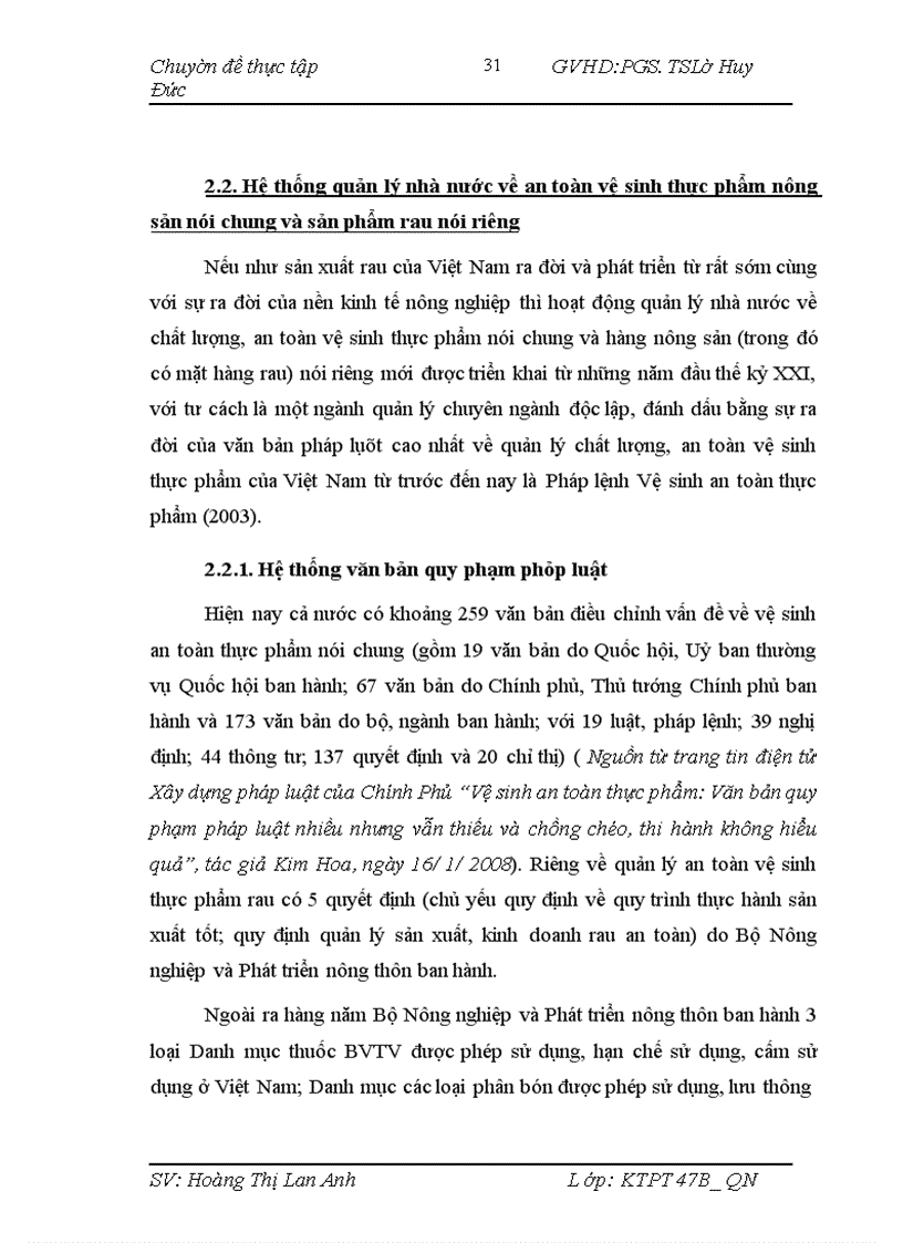 image for page Tăng cường quản lý nhà nước nhằm đảm bảo an toàn, vệ sinh thực phẩm (sản phẩm rau)